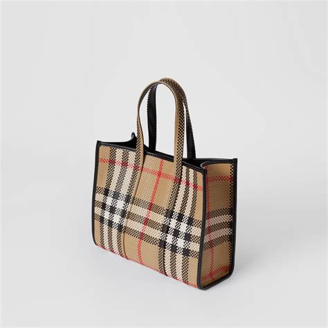 burberry small latticed leather tote bag|Burberry large tote bag.